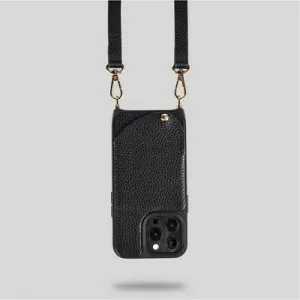 Noémie Apple iPhone 13 Pro Wallet & Crossbody Strap Case - Black/Gold