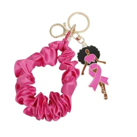 Pink Wristlet Afro Keychain