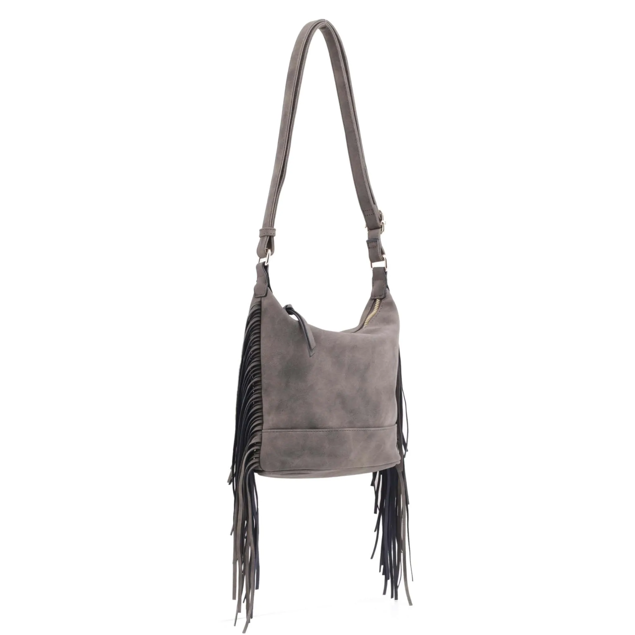 SJ20307 Soft Leather Fringe Crossbody Bag