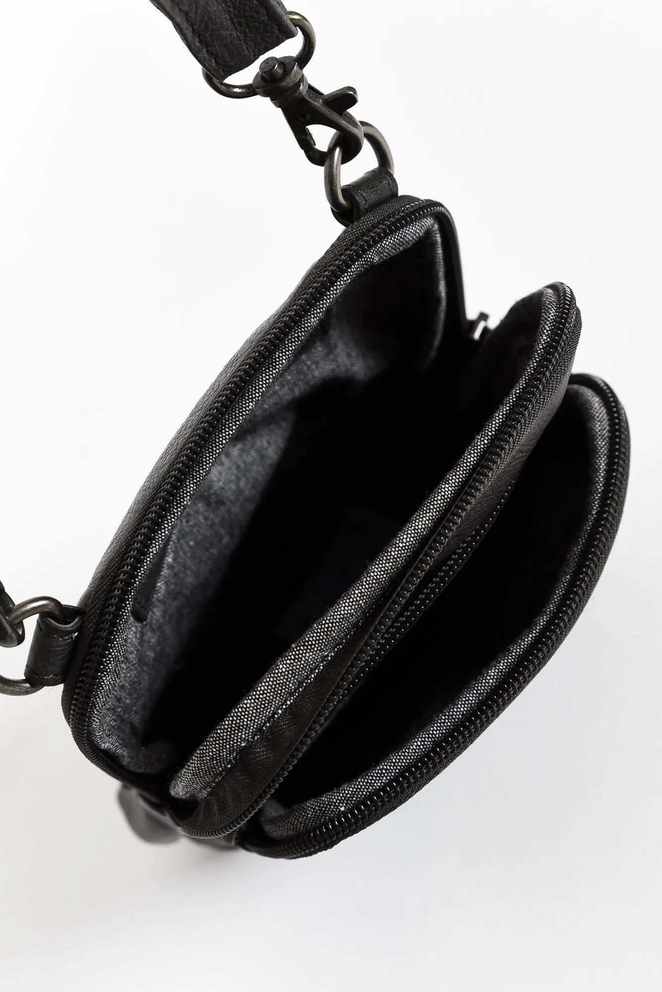 Sophie Charcoal Leather Crossbody Bag