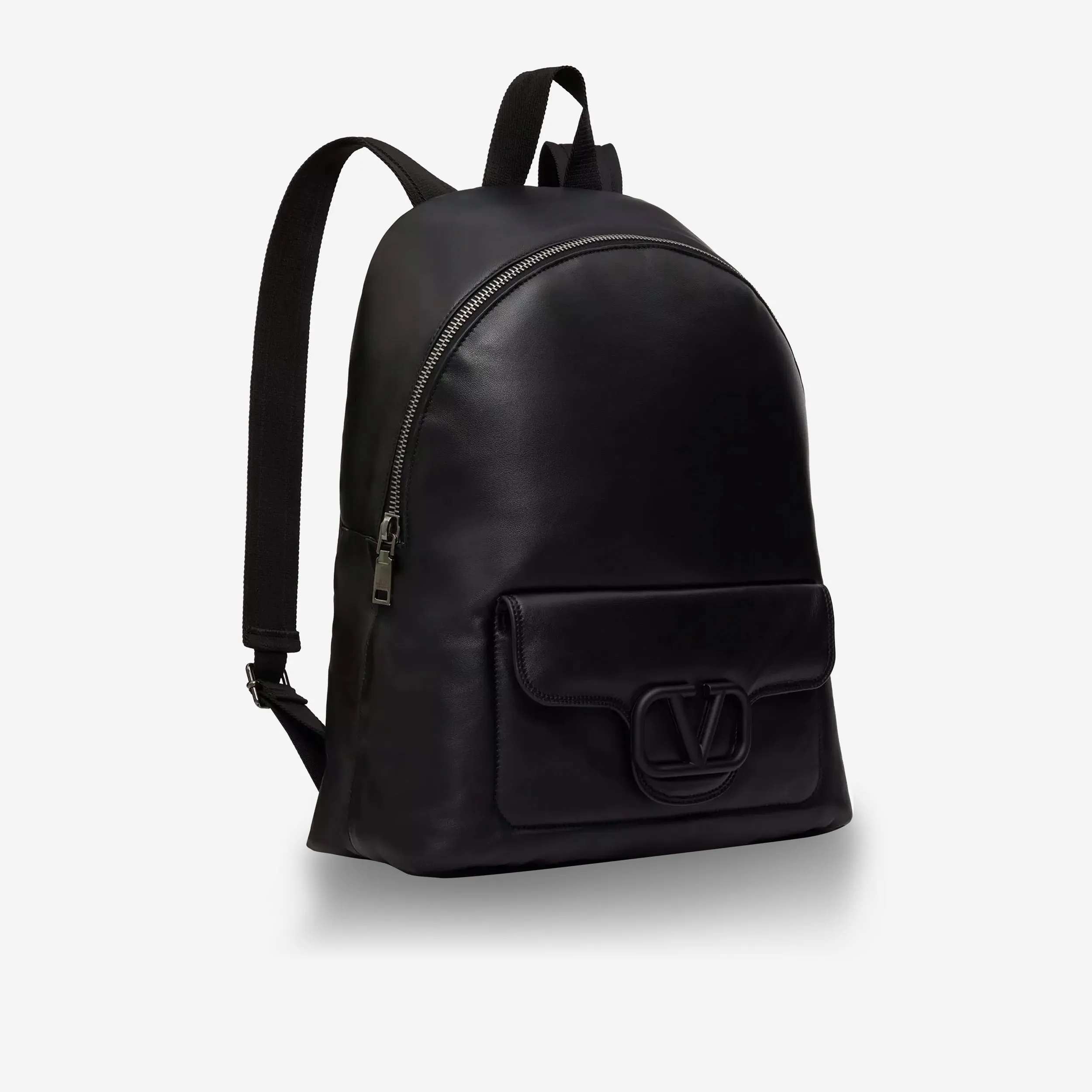 Valentino Garavani Nappa Leather Rubber Logo Backpack