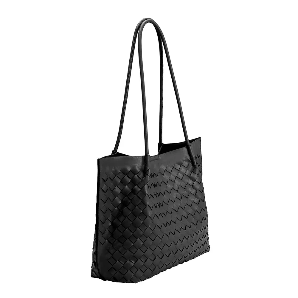 Victoria Black Medium Recycled Vegan Tote Bag